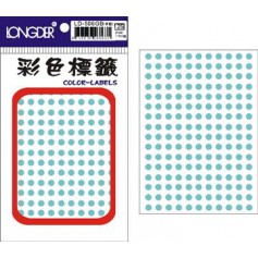 龍德 LD-506GB(草藍) 彩色標籤 銅版紙染色 草藍 5mm 176格 1760張/包