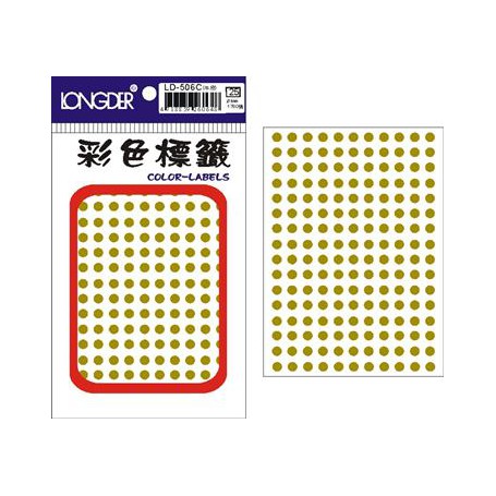 龍德 LD-506C(牛皮) 彩色標籤 色模造材質 牛皮 5mm 176格 1760張/包