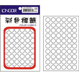 龍德 L-504W(白) 彩色標籤 白銅版材質 白色 12mm 60格 660張/包