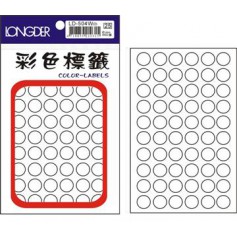 龍德 L-504W(白) 彩色標籤 白銅版材質 白色 12mm 60格 660張/包