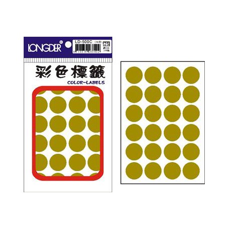 龍德 L-500C(牛皮) 彩色標籤 色模造材質 牛皮 20mm 24格 288張/包