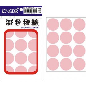 龍德 LD-503NP(玫瑰) 彩色標籤 銅版紙染色 玫瑰 30mm 12格 144張/包