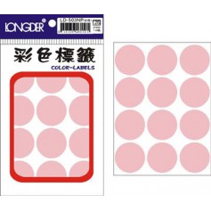 龍德 LD-503NP(玫瑰) 彩色標籤 銅版紙染色 玫瑰 30mm 12格 144張/包
