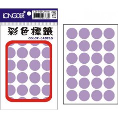 龍德 LD-500LV(粉紫) 彩色標籤 銅版紙染色 粉紫 20mm 24格 288張/包