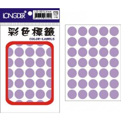 龍德 LD-501LV(粉紫) 彩色標籤 銅版紙染色 粉紫 16mm 35格 420張/包