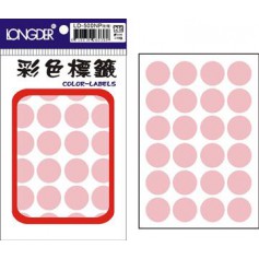 龍德 LD-500NP(玫瑰) 彩色標籤 銅版紙染色 玫瑰 20mm 24格 288張/包