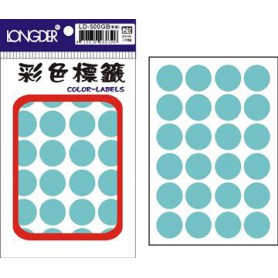 龍德 LD-500GB(草藍) 彩色標籤 銅版紙染色 草藍 20mm 24格 288張/包
