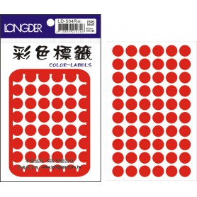龍德 LD-504R(紅) 彩色標籤 銅版紙染色 紅色 12mm 60格 660張/包