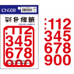 龍德 LD-540R(紅) 彩色標籤 PVC材質 紅色 30x23mm 16格 39張/包