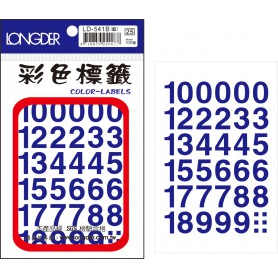 龍德 L-541B(藍) 彩色標籤 PVC材質 藍色 16x13mm 36格 105張/包