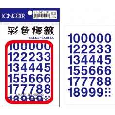 龍德 L-541B(藍) 彩色標籤 PVC材質 藍色 16x13mm 36格 105張/包