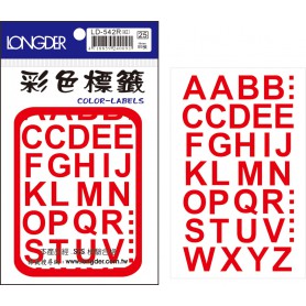 龍德 LD-542R(紅) 彩色標籤 PVC材質 紅色 16x15mm 35格 99張/包