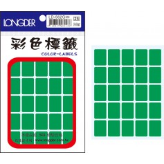 龍德 LD-562G(綠) 彩色標籤 模造紙染色 綠色 20x15mm 25格 250張/包