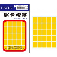 龍德 LD-562Y 彩色標籤 模造紙染色 黃色 20x15mm 25格 250張/包
