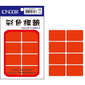 龍德 LD-560R(紅) 彩色標籤 模造紙染色 紅色 26x40mm 8格 80張/包