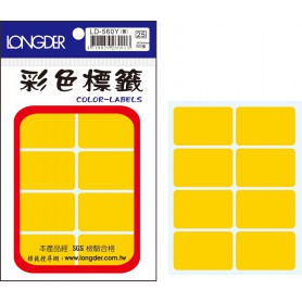 龍德 LD-560Y(黃) 彩色標籤 模造紙染色 黃色 26x40mm 8格 80張/包
