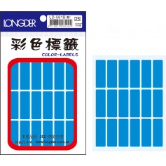 龍德 LD-561B(藍) 彩色標籤 模造紙染色 藍色 34x12mm 18格 180張/包