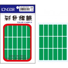 龍德 LD-561G(綠) 彩色標籤 模造紙染色 綠色 34x12mm 18格 180張/包