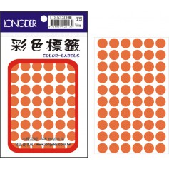 龍德 LD-533O(螢光橘) 彩色標籤 螢光紙材質 螢光橘色 12mm 60格 480張/包