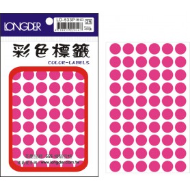 龍德 LD-533P(螢光粉紅) 彩色標籤 螢光紙材質 螢光粉紅色 12mm 60格 480張/包