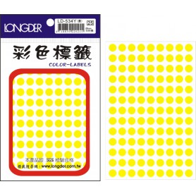 龍德 LD-534Y(螢光黃) 彩色標籤 螢光紙材質 螢光黃色 8mm 117格 936張/包