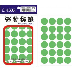 龍德 LD-537G(螢光綠) 彩色標籤 螢光紙材質 螢光綠色 20mm 24格 192張/包
