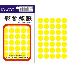 龍德 LD-530Y(螢光黃) 彩色標籤 螢光紙材質 螢光黃色 16mm 35格 315張/包