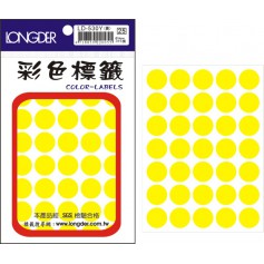 龍德 LD-530Y(螢光黃) 彩色標籤 螢光紙材質 螢光黃色 16mm 35格 315張/包