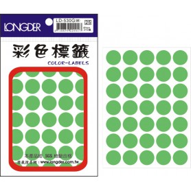 龍德 LD-530G(螢光綠) 彩色標籤 螢光紙材質 螢光綠色 16mm 35格 315張/包