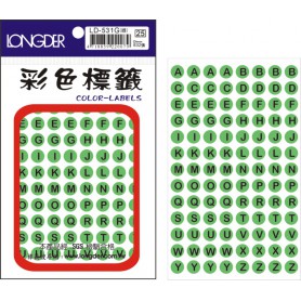 龍德 LD-531G(螢光綠) 彩色標籤 螢光紙材質 黑色 9mm 104格 832張/包