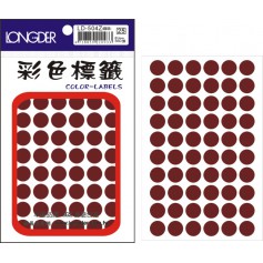 龍德 LD-504Z(咖啡) 彩色標籤 銅版紙染色 咖啡色 12mm 60格 660張/包
