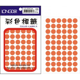 龍德 LD-504O(橙) 彩色標籤 銅版紙染色 橙色 12mm 60格 660張/包