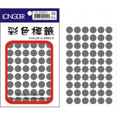 龍德 LD-504E(灰) 彩色標籤 銅版紙染色 灰色 12mm 60格 660張/包
