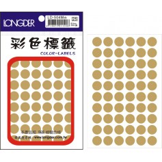 龍德 LD-504M(金) 彩色標籤 金箔紙 金色 12mm 60格 660張/包