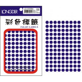 龍德 LD-505B(藍) 彩色標籤 銅版紙染色 藍色 8mm 117格 1287張/包