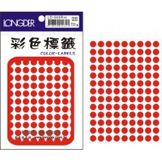 龍德 LD-505(紅) 彩色標籤 銅版紙染色 紅色 8mm 117格 1287張/包