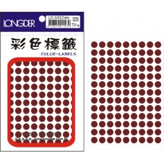 龍德 LD-505Z(咖啡) 彩色標籤 銅版紙染色 咖啡色 8mm 117格 1287張/包