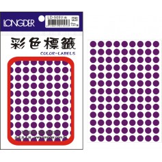 龍德 LD-505V(紫) 彩色標籤 銅版紙染色 紫色 8mm 117格 1287張/包