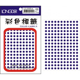 龍德 LD-506B(藍) 彩色標籤 銅版紙染色 藍色 5mm 176格 1760張/包