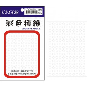 龍德 LD-506W(白) 彩色標籤 白銅版材質 白色 5mm 176格 1760張/包