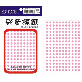 龍德 LD-506LP(粉紅) 彩色標籤 銅版紙染色 粉紅色 5mm 176格 1760張/包