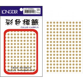 龍德 LD-506M(金) 彩色標籤 金箔紙 金色 5mm 176格 1760張/包