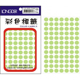 龍德 LD-502LG(淺綠) 彩色標籤 銅版紙染色 淺綠色 10mm 84格 1092張/包