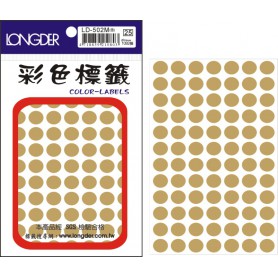 龍德 LD-502M(金) 彩色標籤 金箔紙 金色 10mm 84格 1092張/包