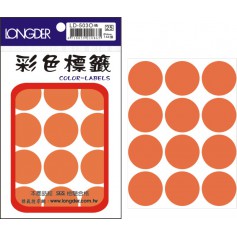 龍德 LD-503O(橙) 彩色標籤 銅版紙染色 橙色 30mm 12格 144張/包