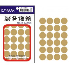 龍德 LD-500M(金色) 彩色標籤 金箔紙 金色 20mm 24格 288張/包
