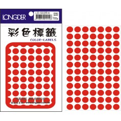 龍德 LD-502R(紅) 彩色標籤 銅版紙染色 紅色 10mm 84格 1092張/包