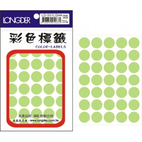 龍德 LD-501LG(淺綠) 彩色標籤 銅版紙染色 淺綠色 16mm 35格 420張/包