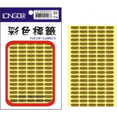 龍德 LD-523(ROC) 產地標籤 金箔紙 黑色 5x15mm 100格 1000張/包