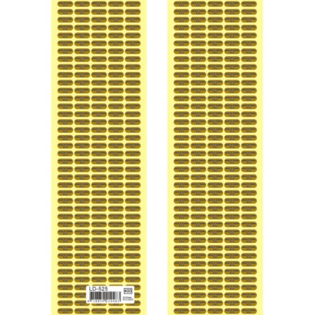 龍德 LD-525(ROC) 產地標籤 金箔紙 黑色 5x15mm 100格 20000張/包